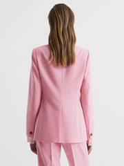 Reiss Suits & Tailoring | Blair Single Breasted Wool Blend Blazer Pink - Women