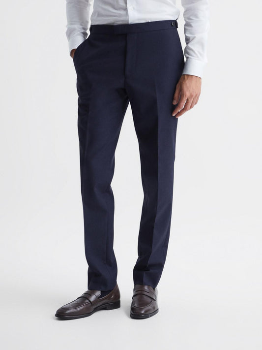 Reiss Suits & Tailoring | Bold Slim Fit Wool Trousers Navy - Men