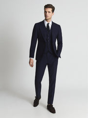 Reiss Suits & Tailoring | Bold Wool Blend Slim Fit Waistcoat Navy - Men