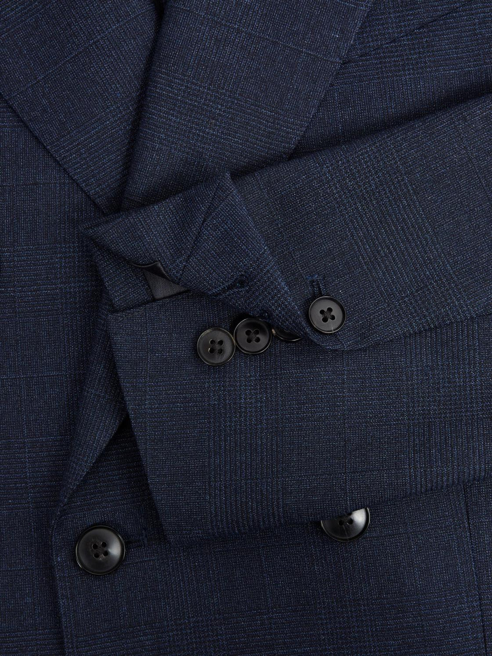 Reiss Suits & Tailoring | Broadgate Double Breasted Prince Of Wales Check Blazer Blue - Men