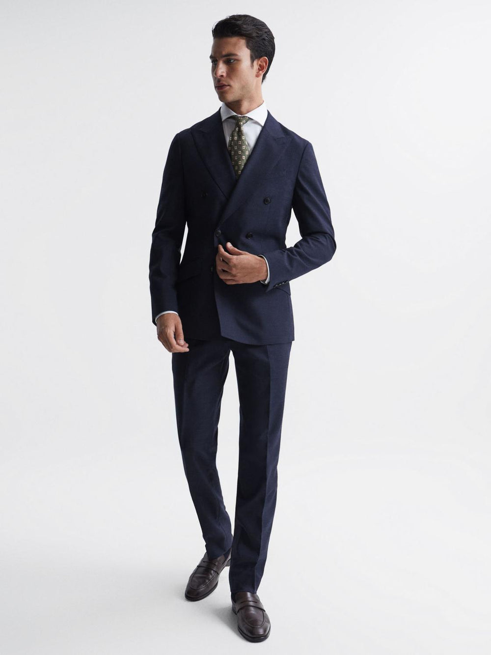 Reiss Suits & Tailoring | Broadgate Prince Of Wales Check Mixer Trousers Blue - Men
