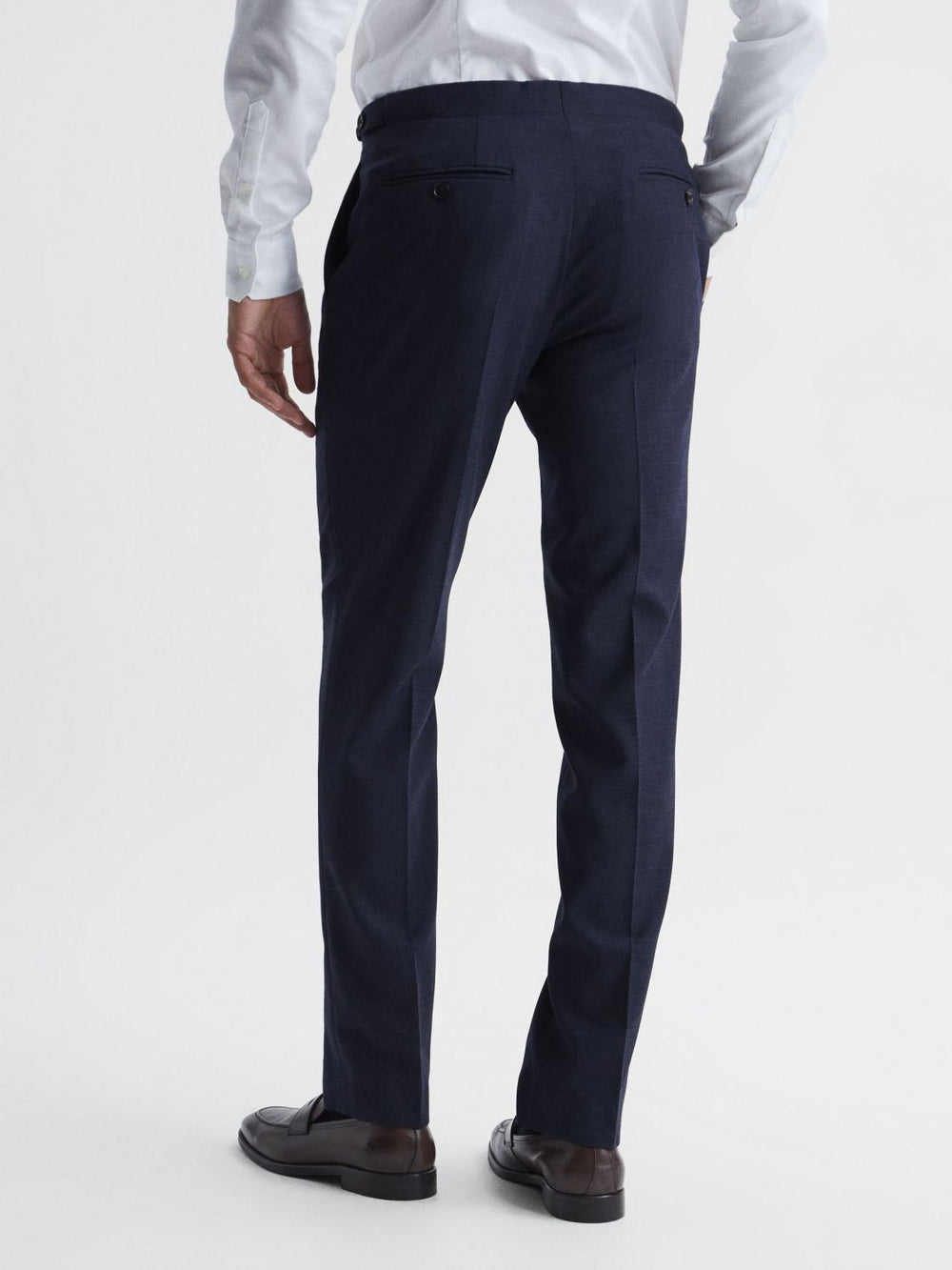 Reiss Suits & Tailoring | Broadgate Prince Of Wales Check Mixer Trousers Blue - Men