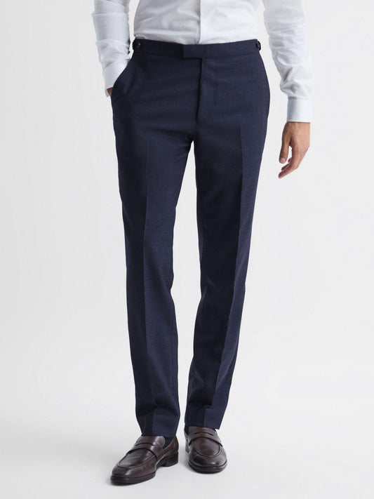 Reiss Suits & Tailoring | Broadgate Prince Of Wales Check Mixer Trousers Blue - Men