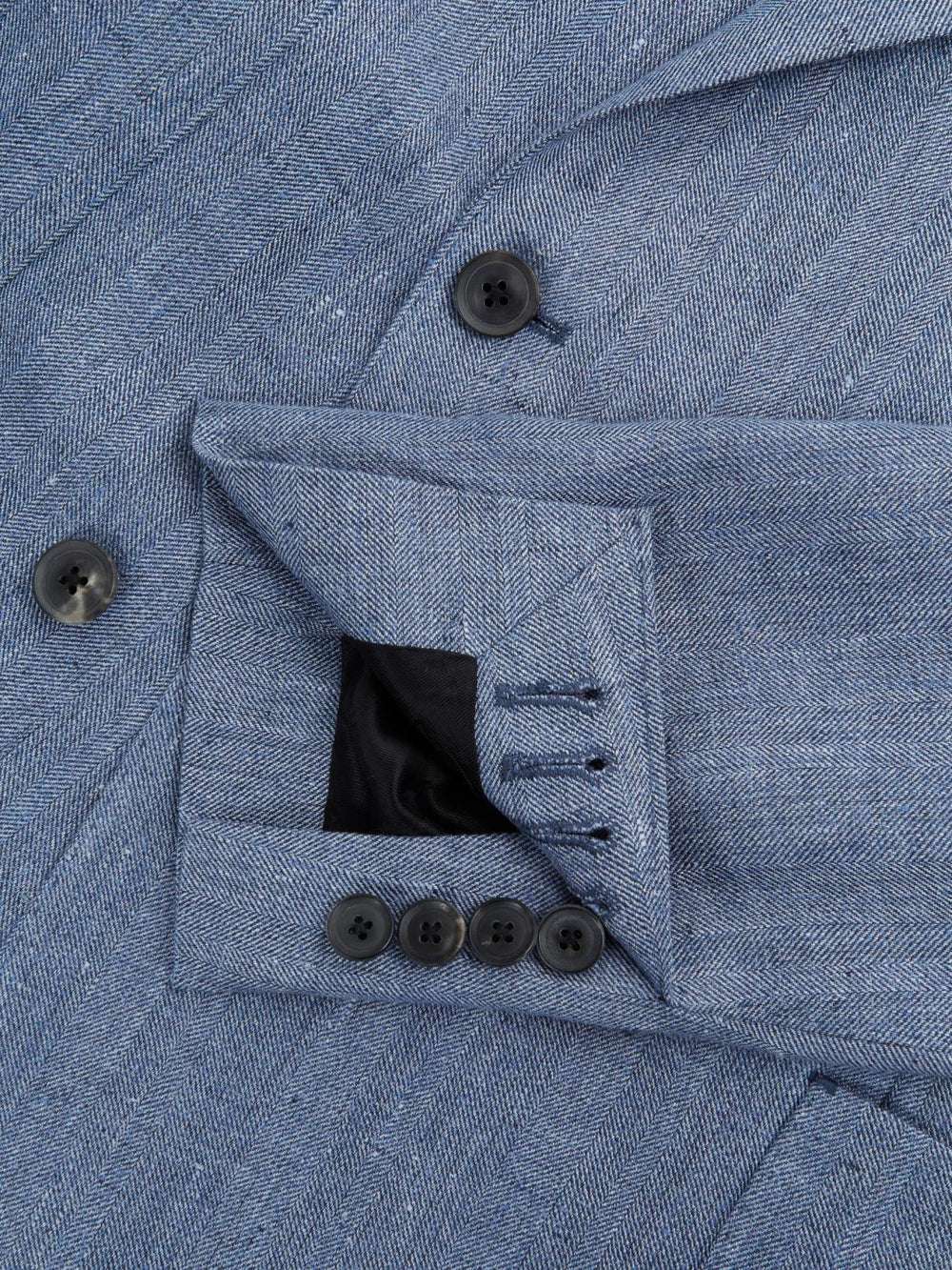 Reiss Suits & Tailoring | Cheltenham Slim Fit Double Breasted Linen Blazer Chambray - Men
