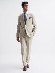 Reiss Suits & Tailoring | Fine Modern Fit Wool Trousers Stone - Men