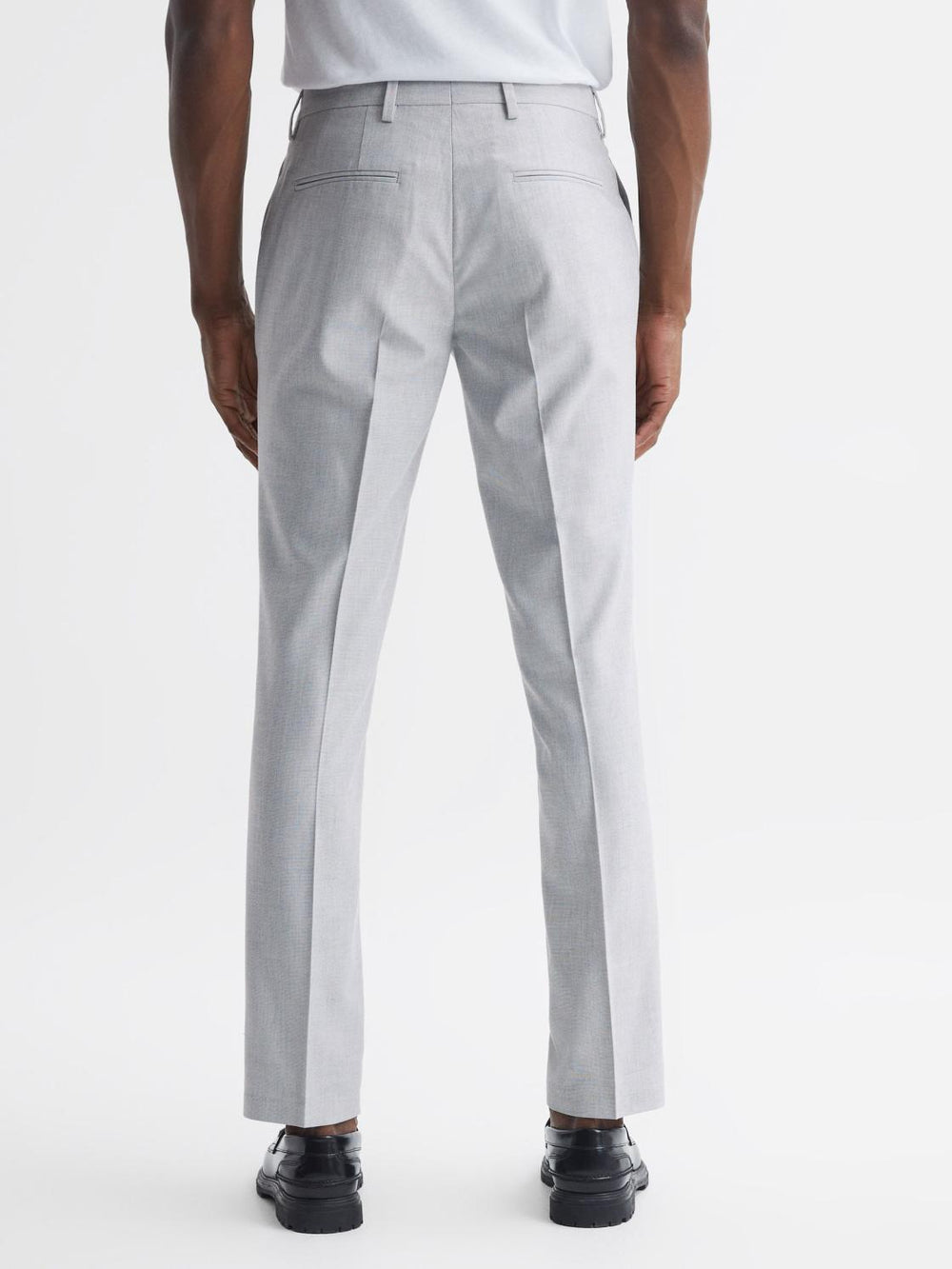 Reiss Suits & Tailoring | Fold Slim Fit Trousers Light Grey - Men