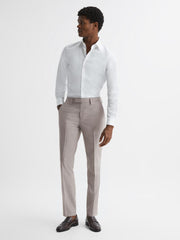 Reiss Suits & Tailoring | Fold Slim Fit Trousers Oatmeal - Men