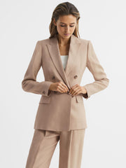 Reiss Suits & Tailoring | Hollie Double Breasted Linen Blazer Blue - Women