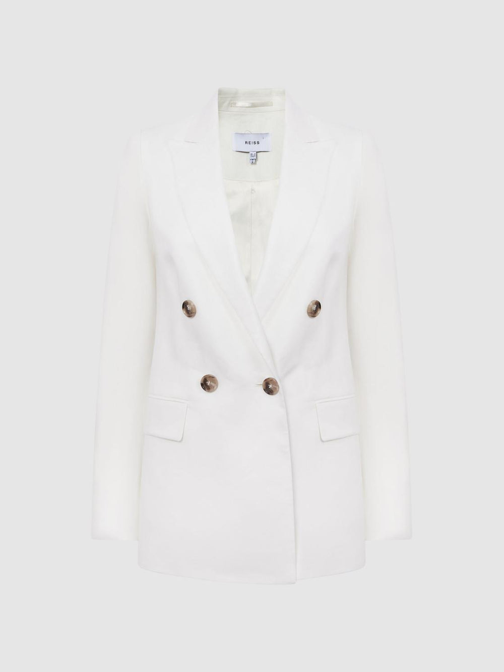 Reiss Suits & Tailoring | Hollie Double Breasted Linen Blazer Blue - Women