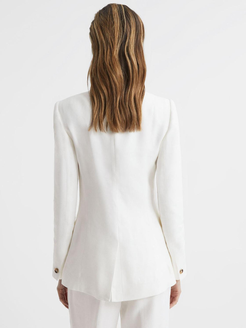 Reiss Suits & Tailoring | Hollie Double Breasted Linen Blazer White - Women