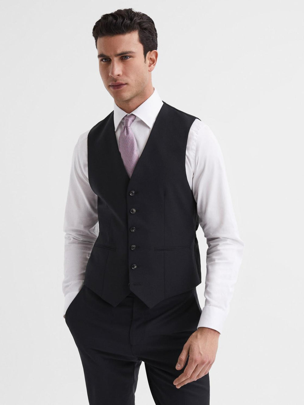Reiss Suits & Tailoring | Hope Modern Fit Travel Waistcoat Black - Men