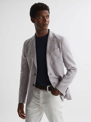 Reiss Suits & Tailoring | Huntington Single Breasted Cotton-Linen Blazer Stone - Men