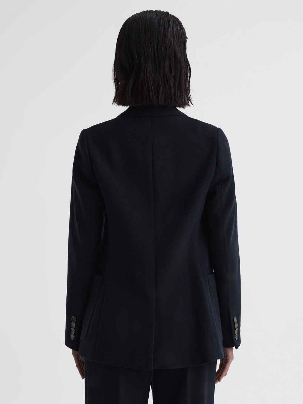 Reiss Suits & Tailoring | Iria Double Breasted Wool Blend Blazer Navy - Women