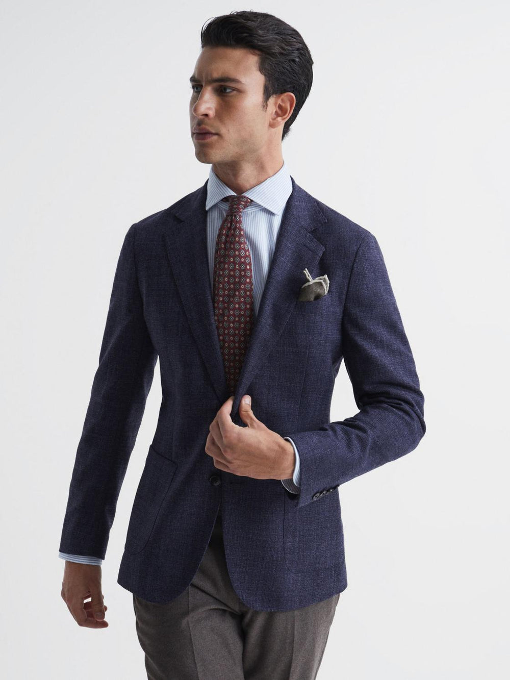 Reiss Suits & Tailoring | Keep Single Breasted Patch Pocket Blazer Indigo - Men