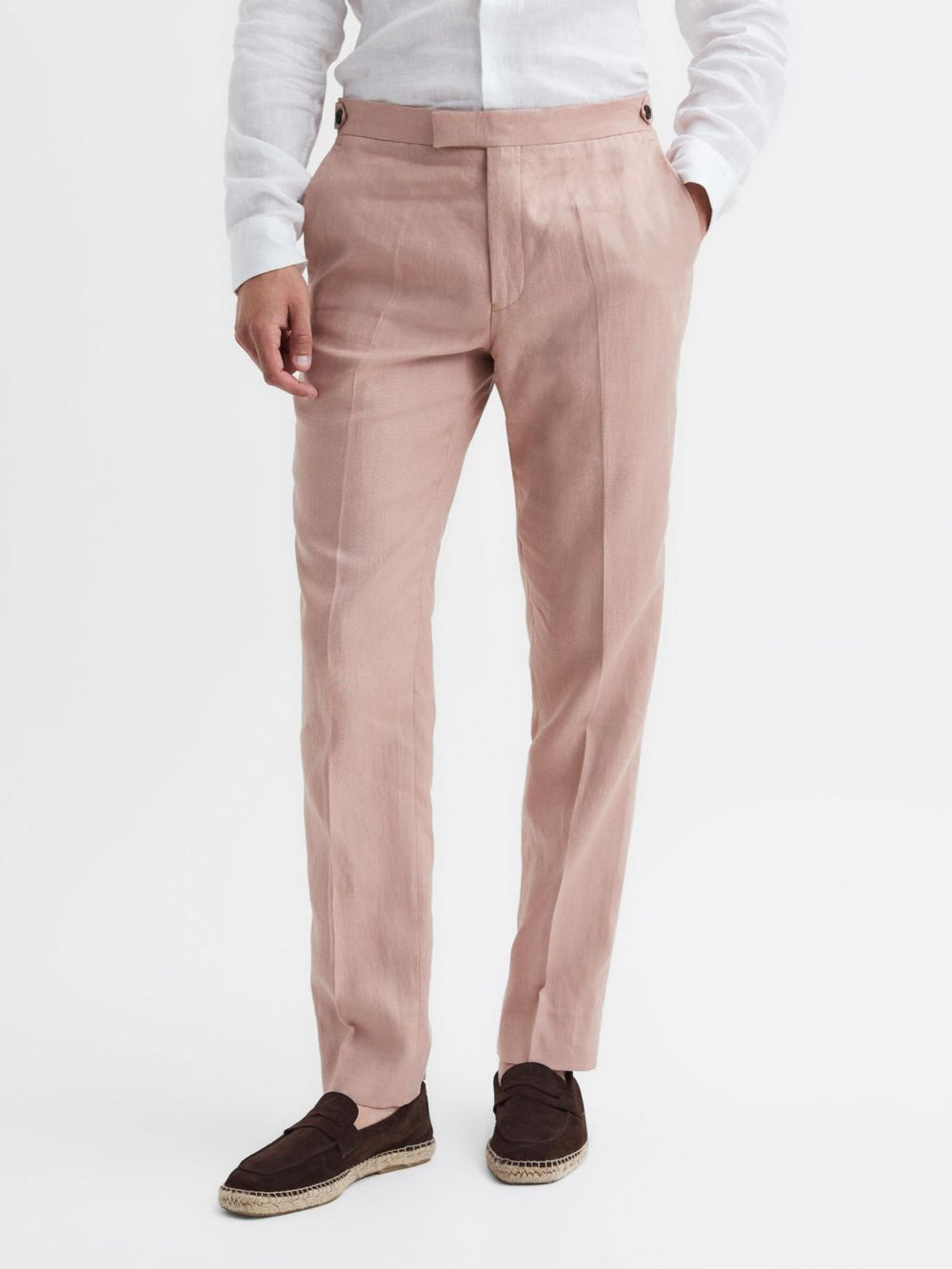 Reiss Suits & Tailoring | Kin Linen Formal Trousers Airforce Blue - Men