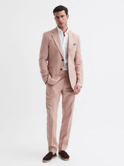 Reiss Suits & Tailoring | Kin Linen Formal Trousers Airforce Blue - Men