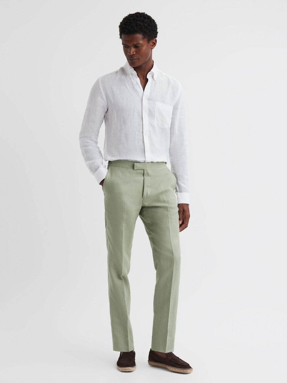Reiss Suits & Tailoring | Kin Linen Formal Trousers Apple - Men
