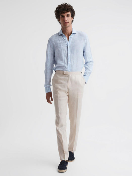 Reiss Suits & Tailoring | Kin Linen Formal Trousers Stone - Men