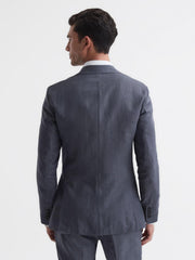 Reiss Suits & Tailoring | Kin Slim Fit Single Breasted Linen Blazer Airforce Blue - Men