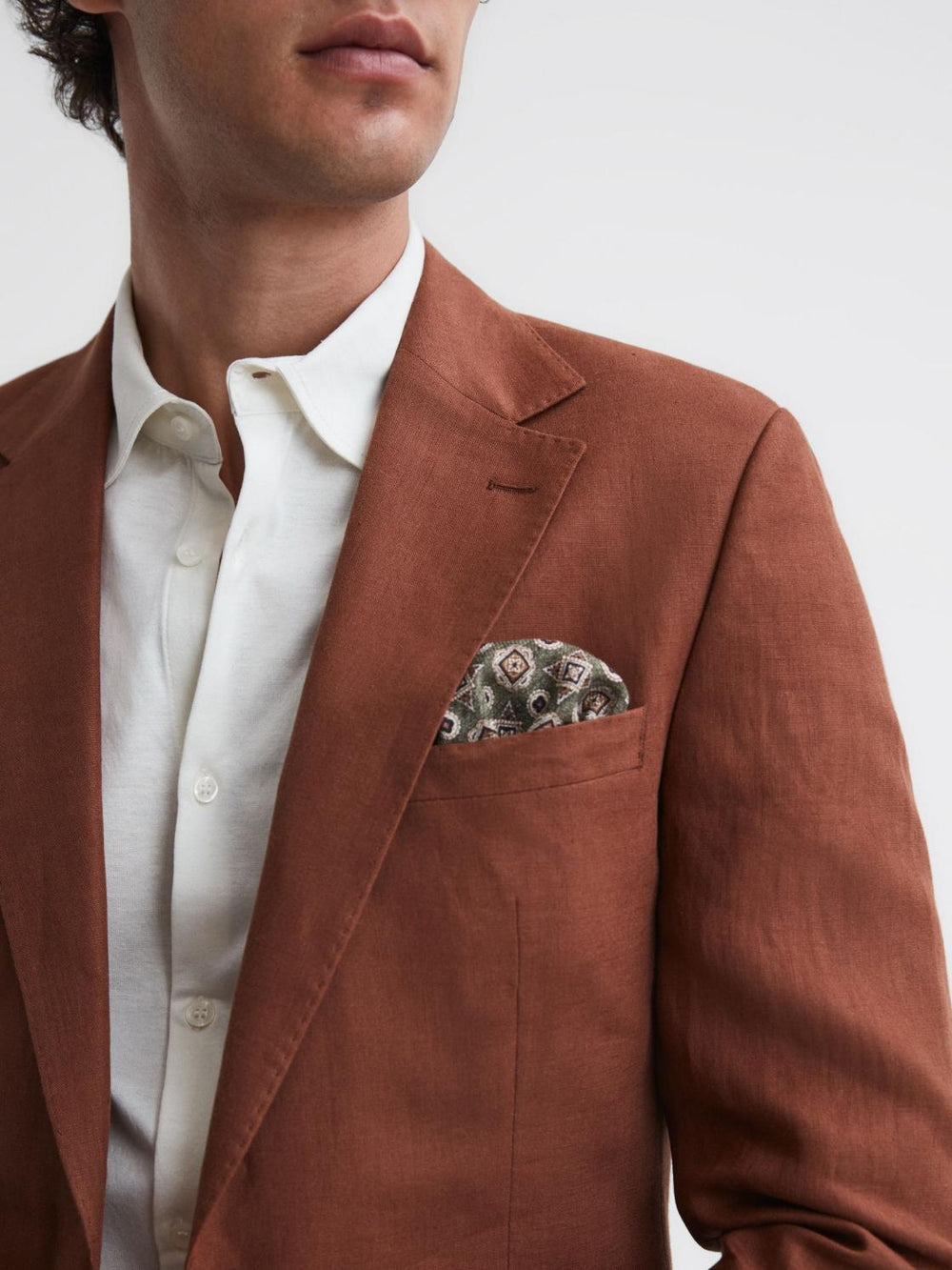 Reiss Suits & Tailoring | Kin Slim Fit Single Breasted Linen Blazer Airforce Blue - Men