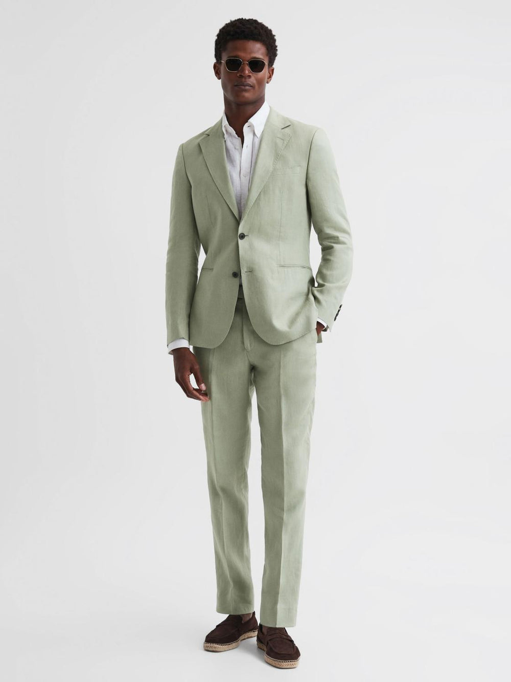 Reiss Suits & Tailoring | Kin Slim Fit Single Breasted Linen Blazer Apple - Men