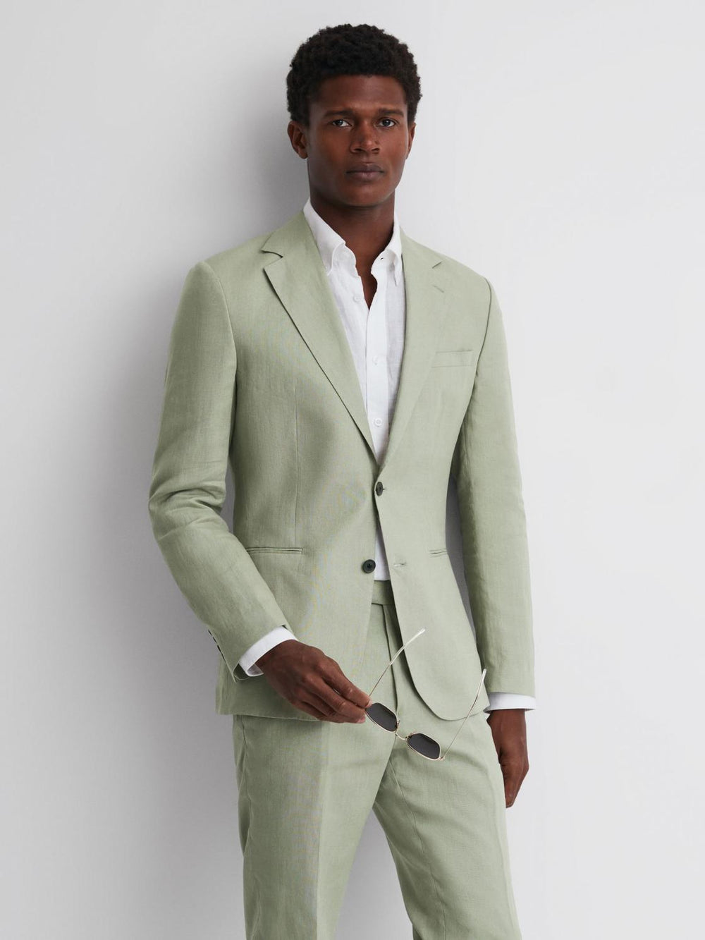 Reiss Suits & Tailoring | Kin Slim Fit Single Breasted Linen Blazer Apple - Men