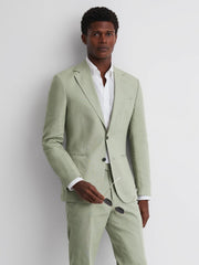 Reiss Suits & Tailoring | Kin Slim Fit Single Breasted Linen Blazer Apple - Men