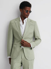 Reiss Suits & Tailoring | Kin Slim Fit Single Breasted Linen Blazer Apple - Men