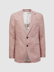Reiss Suits & Tailoring | Kin Slim Fit Single Breasted Linen Blazer Blush - Men