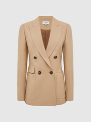 Reiss Suits & Tailoring | Larsson Double Breasted Twill Blazer Camel - Women