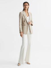 Reiss Suits & Tailoring | Larsson Double Breasted Twill Blazer Camel - Women