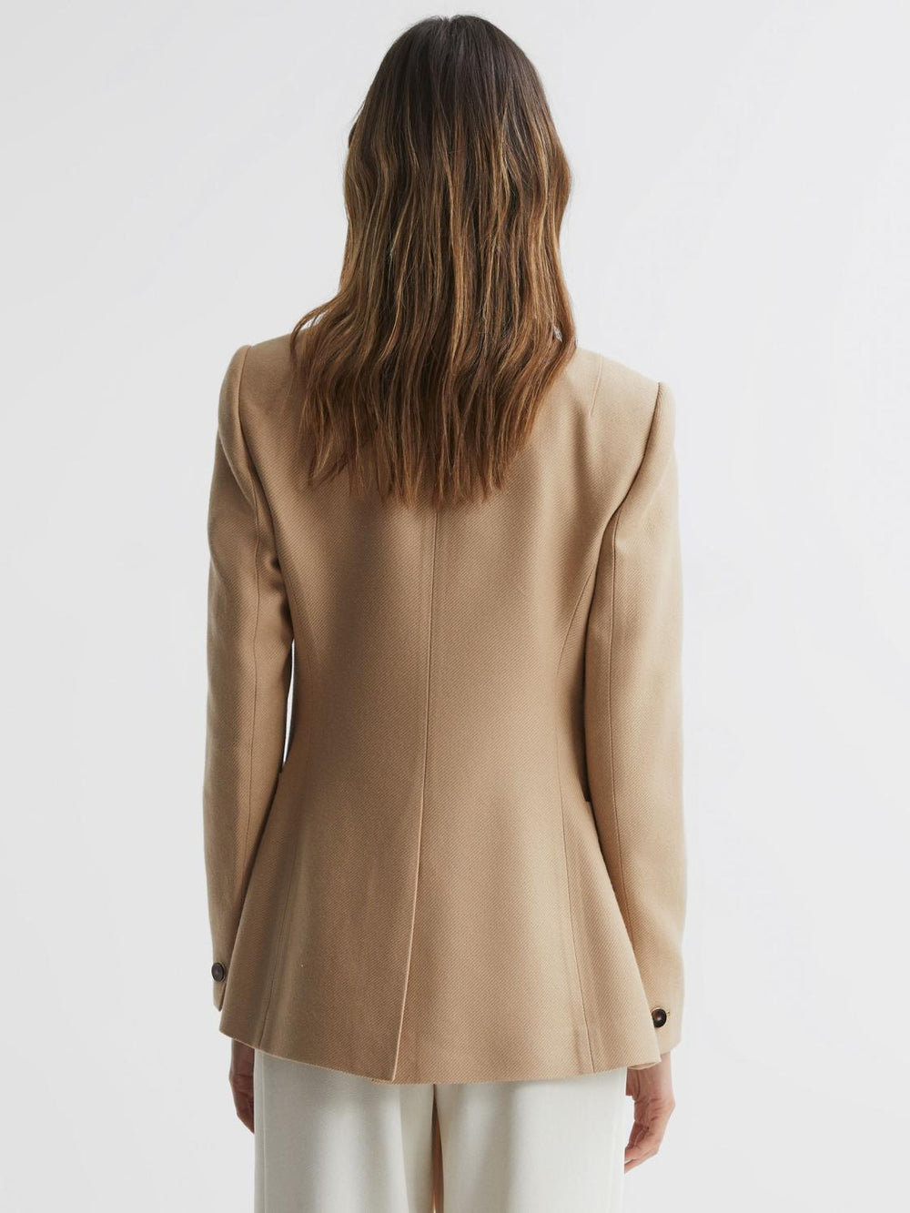 Reiss Suits & Tailoring | Larsson Double Breasted Twill Blazer Camel - Women