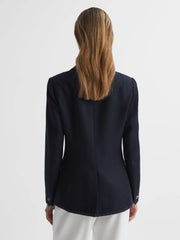 Reiss Suits & Tailoring | Larsson Double Breasted Twill Blazer Navy - Women