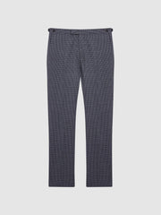 Reiss Suits & Tailoring | Leadenhall Slim Fit Dogtooth Trousers Navy - Men