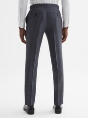 Reiss Suits & Tailoring | Leadenhall Slim Fit Dogtooth Trousers Navy - Men