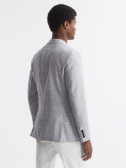 Reiss Suits & Tailoring | Lindhurst Single Breasted Check Blazer Grey - Men