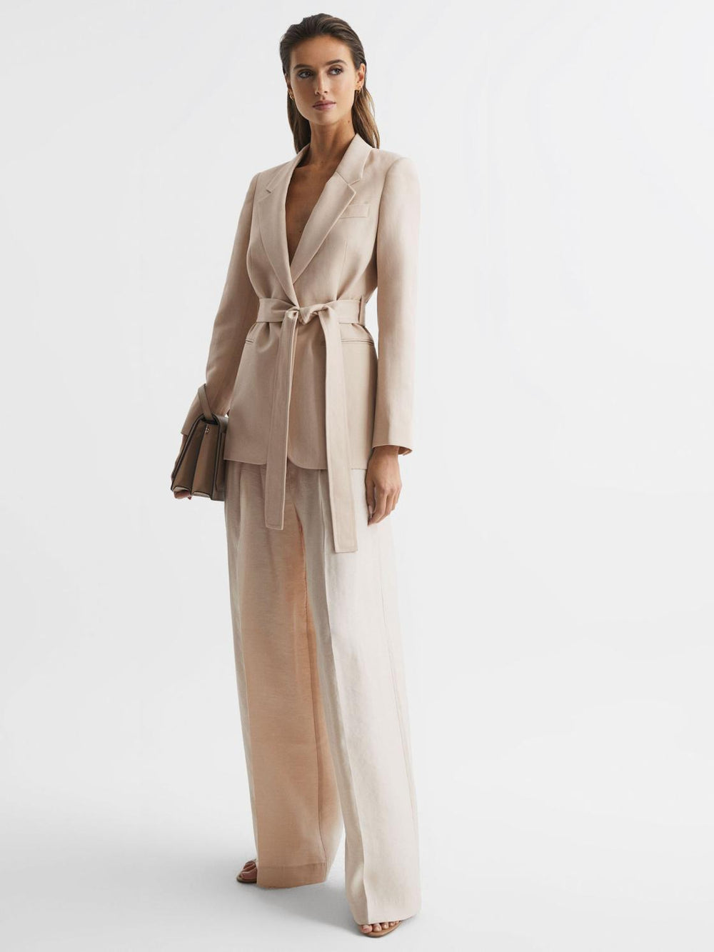 Reiss Suits & Tailoring | Lylah Single Breasted Tie Front Blazer Neutral - Women