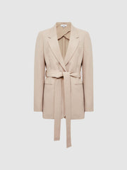 Reiss Suits & Tailoring | Lylah Single Breasted Tie Front Blazer Neutral - Women