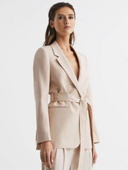 Reiss Suits & Tailoring | Lylah Single Breasted Tie Front Blazer Neutral - Women