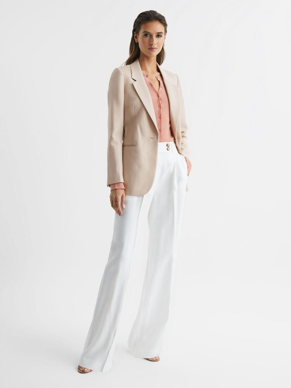 Reiss Suits & Tailoring | Lylah Single Breasted Tie Front Blazer Neutral - Women