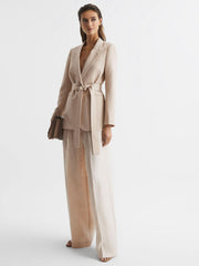 Reiss Suits & Tailoring | Lylah Single Breasted Tie Front Blazer Neutral - Women