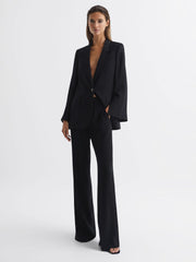 Reiss Suits & Tailoring | Maia Single Breasted Split Sleeve Tailored Fit Blazer Black - Women