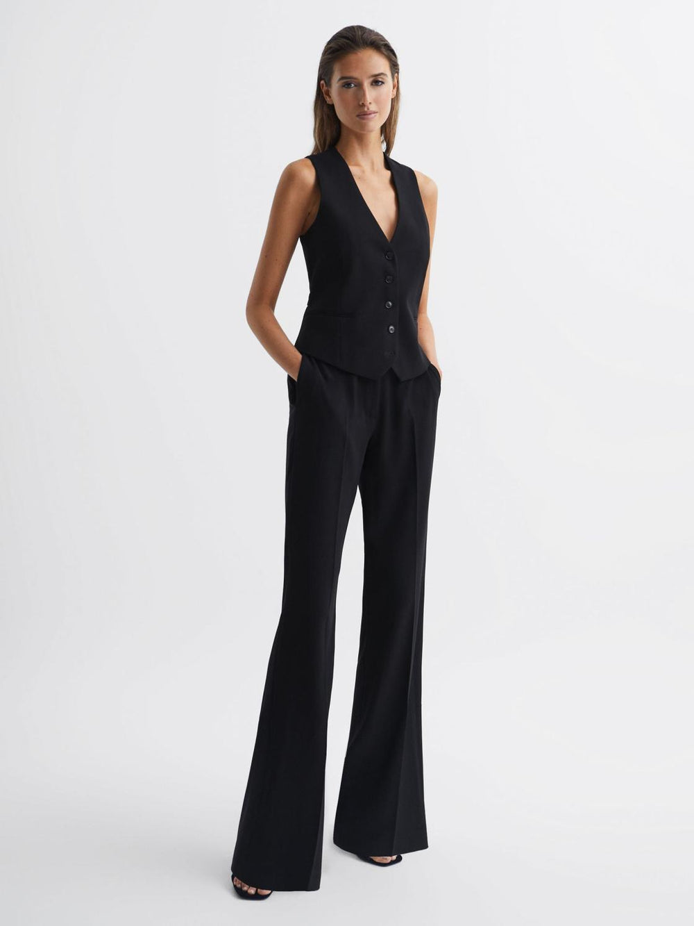Reiss Suits & Tailoring | Margeaux Tailored Fit Waistcoat Black - Women