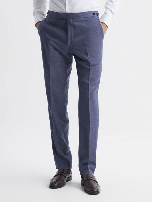 Reiss Suits & Tailoring | Marquee Slim Fit Wool Blend Mixer Trousers Airforce Blue - Men
