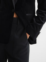 Reiss Suits & Tailoring | Opal Single Breasted Velvet Blazer Black - Women