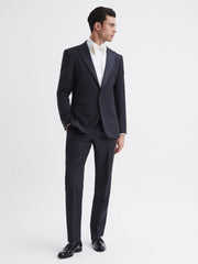 Reiss Suits & Tailoring | Poker Peak Satin Lapel Tuxedo Jacket Navy - Men