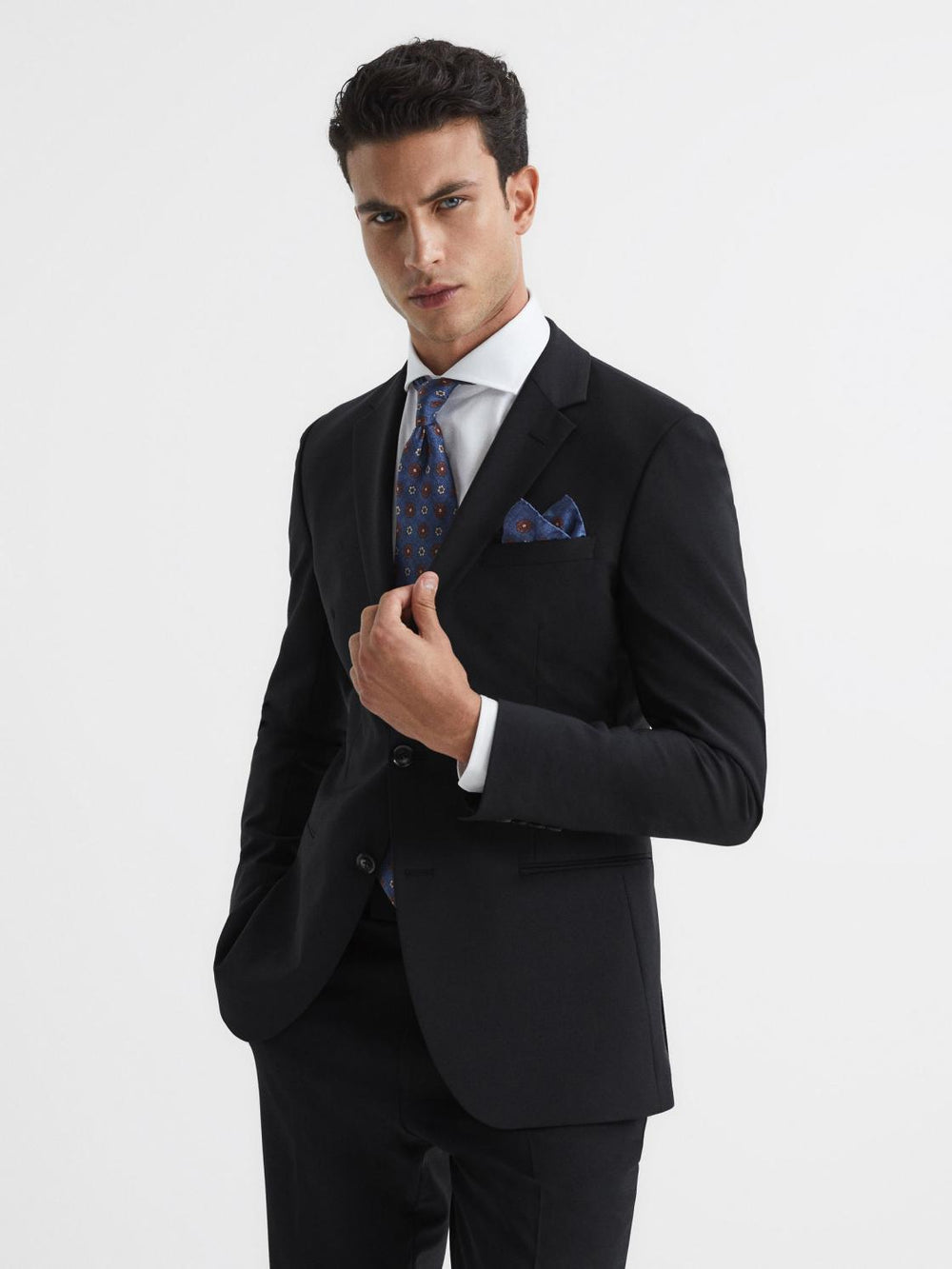 Reiss Suits & Tailoring | Pray Slim Fit Single Breasted Wool Blazer Black - Men
