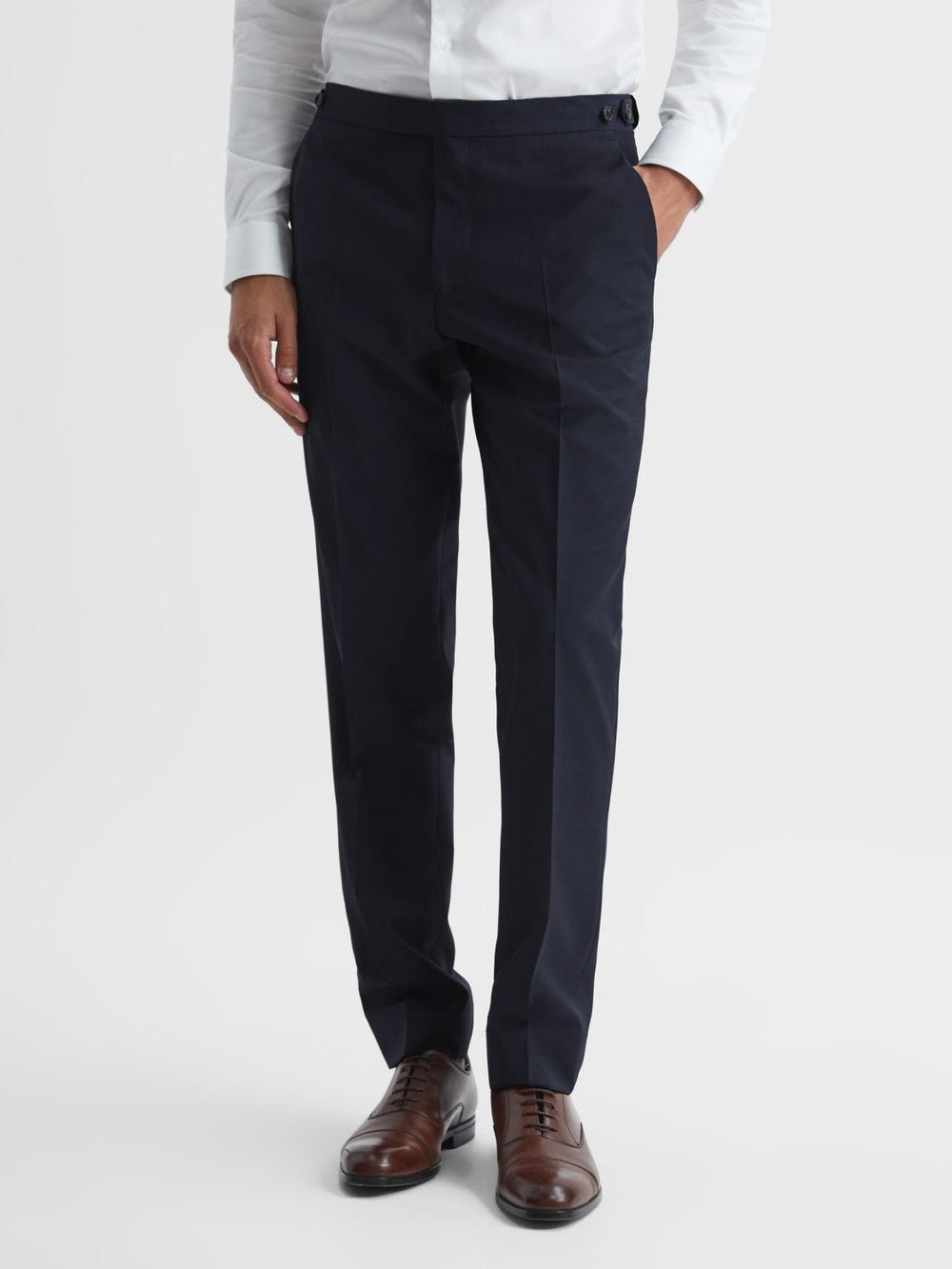 Reiss Suits & Tailoring | Pray Slim Fit Wool Blend Trousers Black - Men