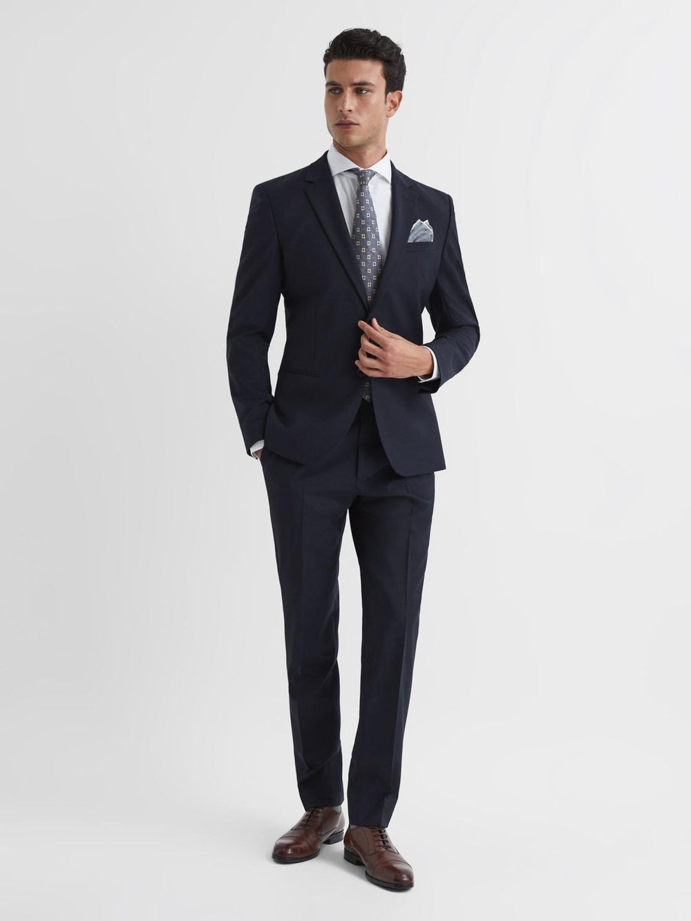 Reiss Suits & Tailoring | Pray Slim Fit Wool Blend Trousers Black - Men