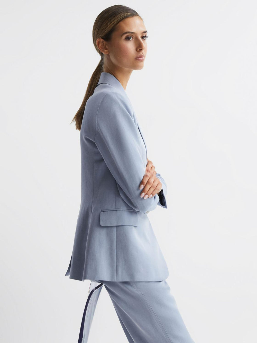 Reiss Suits & Tailoring | Shae Single Breasted Tailored Blazer Pale Blue - Women